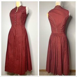 Alphorn Baumwolle Vintage Red Floral Dress 38